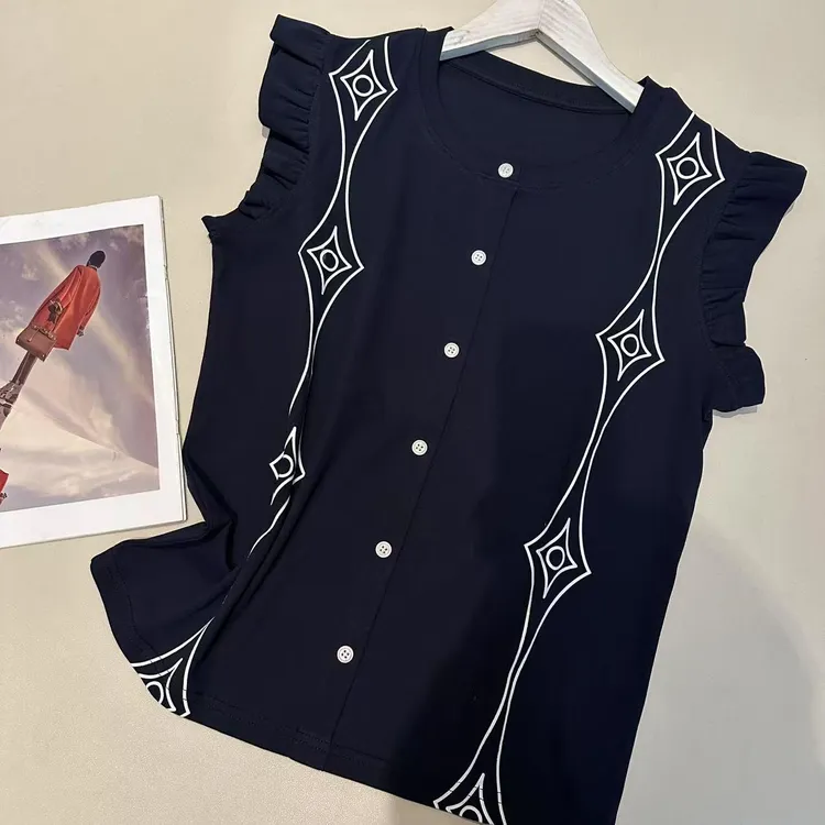 《姚家优麦汇》Y6268夏款圆领设计感时尚百搭无袖显瘦上衣款女