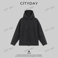 CityDay【楠哥】神之纤维·三维裁剪小香双色肌理感连帽夹克外套 173