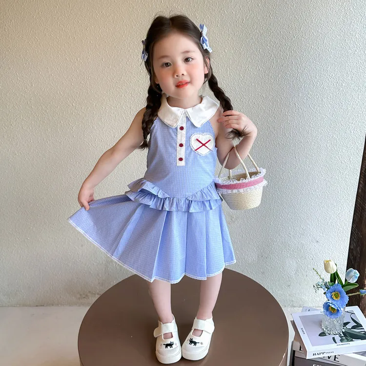 女童无袖连衣裙2025新款夏季女孩韩版洋气时髦公主裙女宝宝夏装潮