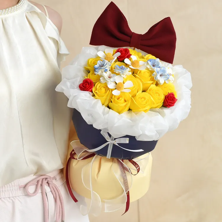 白雪公主玫瑰花束送女友闺蜜惊喜生日礼物香皂花永生花仪式感礼品