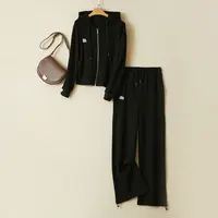 特！门店60&9！一套出街，免搭配~连帽舒适阔腿休闲套装女 L71410