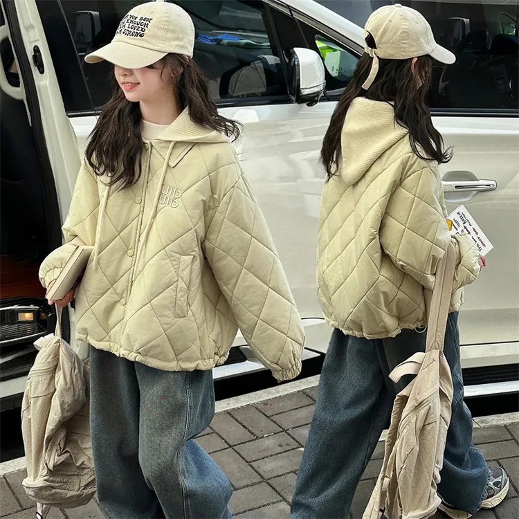 女童外套秋冬款洋气时髦连帽卫衣夹棉加厚保暖中大童上衣