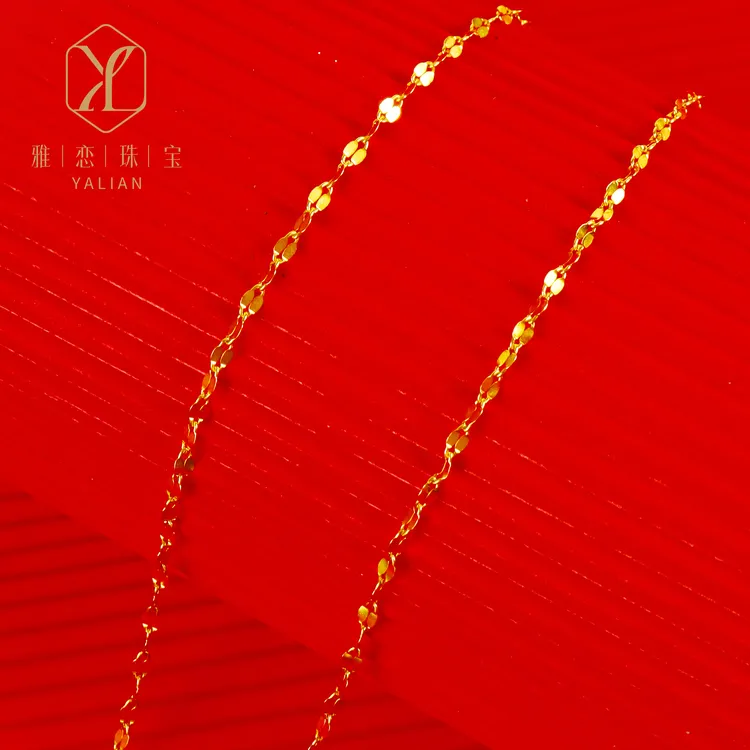 链子足银 足银9999 45cm嘴唇链 女款锁骨链 精致简约 气质素款