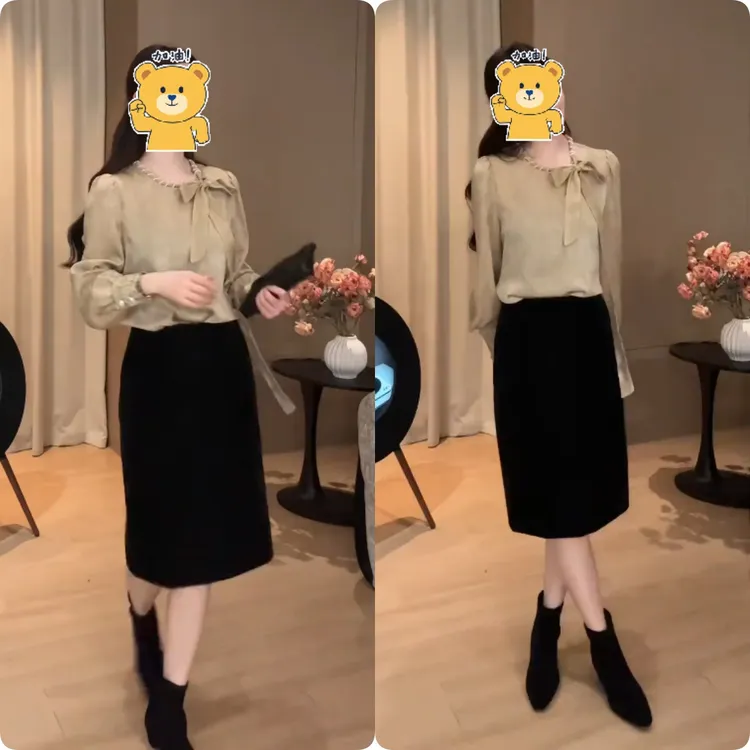 2025秋季新款时尚修身显瘦款女气质网红洋气套装百搭款G6465