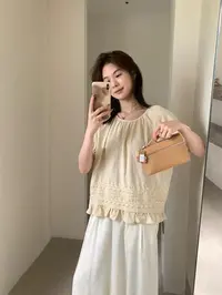 有米79-129】十三行刺绣圆领长袖两件套毛衣女秋季新款修身短款
