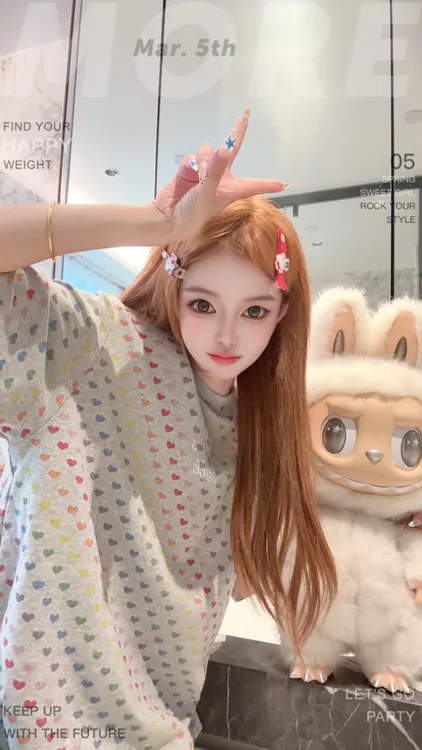 【陶格】彩色爱心印花烫钻休闲T恤TG25A1T720