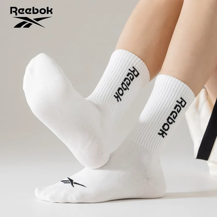  Reebok10A抗菌高弹中筒袜防臭透气成人青少年男女三双装