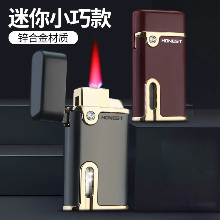 创意红火焰防风充气金属打火机小巧耐用可定制刻字送礼物