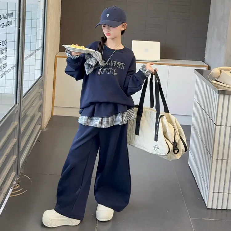 女童套装秋装6-12岁儿童韩版洋气衣服中大童春秋长袖运动两件套潮