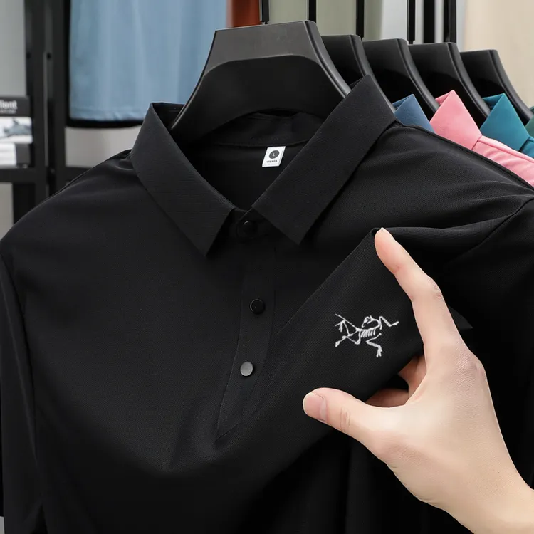 【奥莱撤柜】夏季刺绣鸟速干T恤男士商务休闲翻领薄款短袖Polo衫男