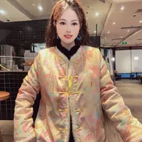 【彩霞】新中式气质复古显瘦立领手工盘扣长袖常规款加绒加厚上衣QX