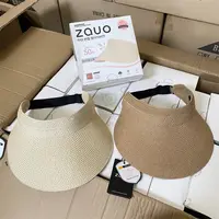 草编遮阳帽沙滩空顶帽 防紫外线草帽防晒太阳帽可收纳