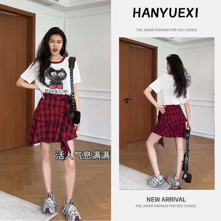 夏季一整套女装2025年新款韩版气质减龄时尚短袖上衣短裙裤两件套