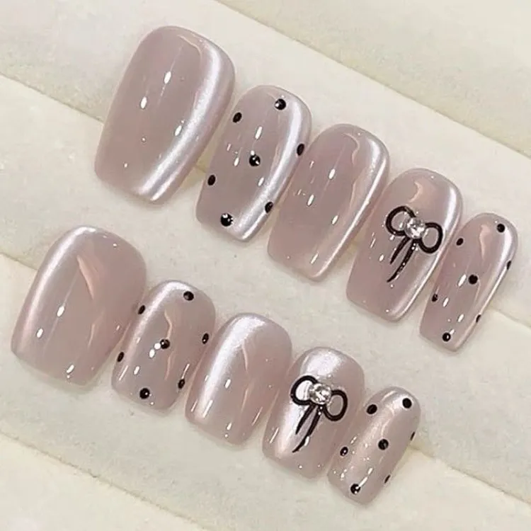 【 美人面】赫本风波点结纯手工小红书流行轻奢高级光疗