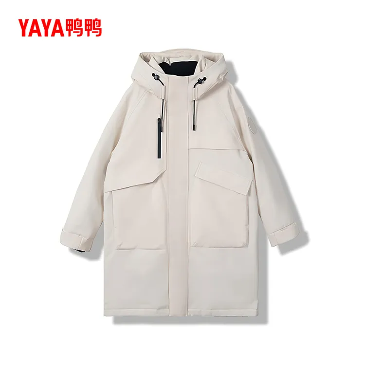 YAYA/鸭鸭羽绒服长款加绒加厚男女同款冬新款潮牌女装YE5B008277P