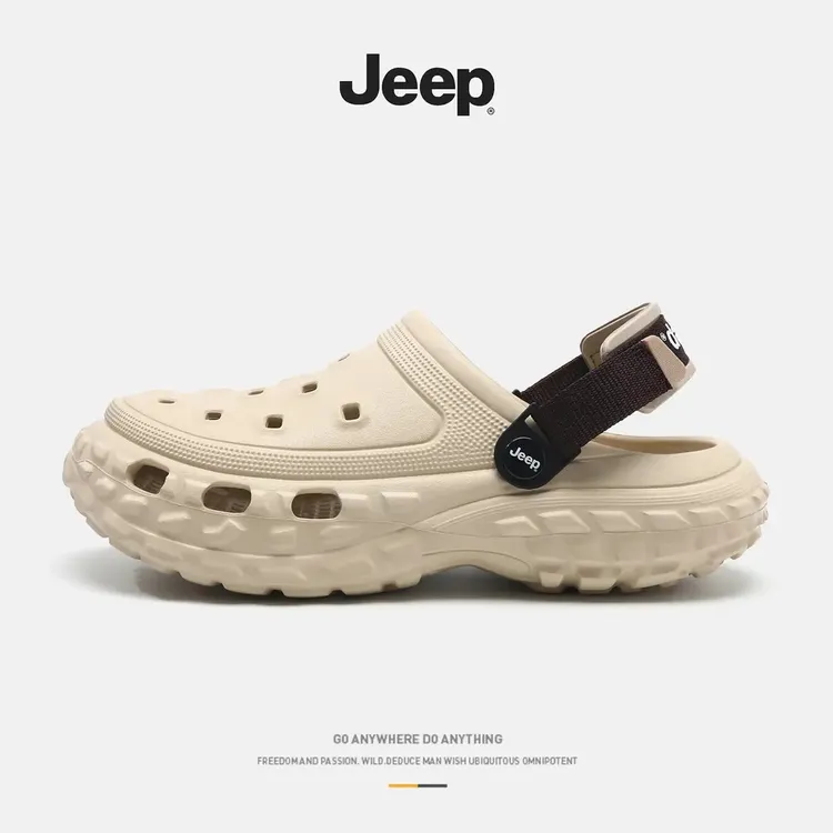 JEEP/吉普洞洞鞋男款夏季户外防滑休闲男士潮流拖鞋外穿沙滩凉鞋