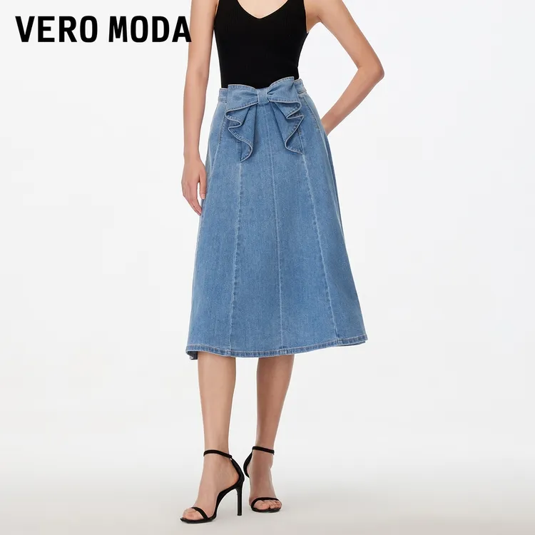Vero Moda半身裙【蝴蝶舞步】2025新款高腰立体蝴蝶结A字325337002