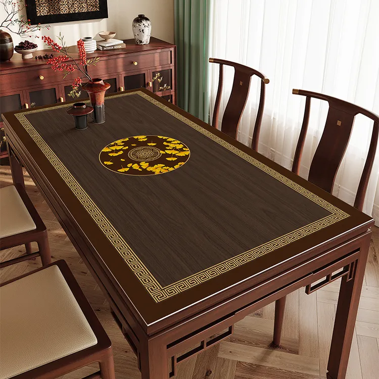 新中式隔热餐桌垫子防水防油免洗防烫桌布茶几桌垫桌面垫客厅台布