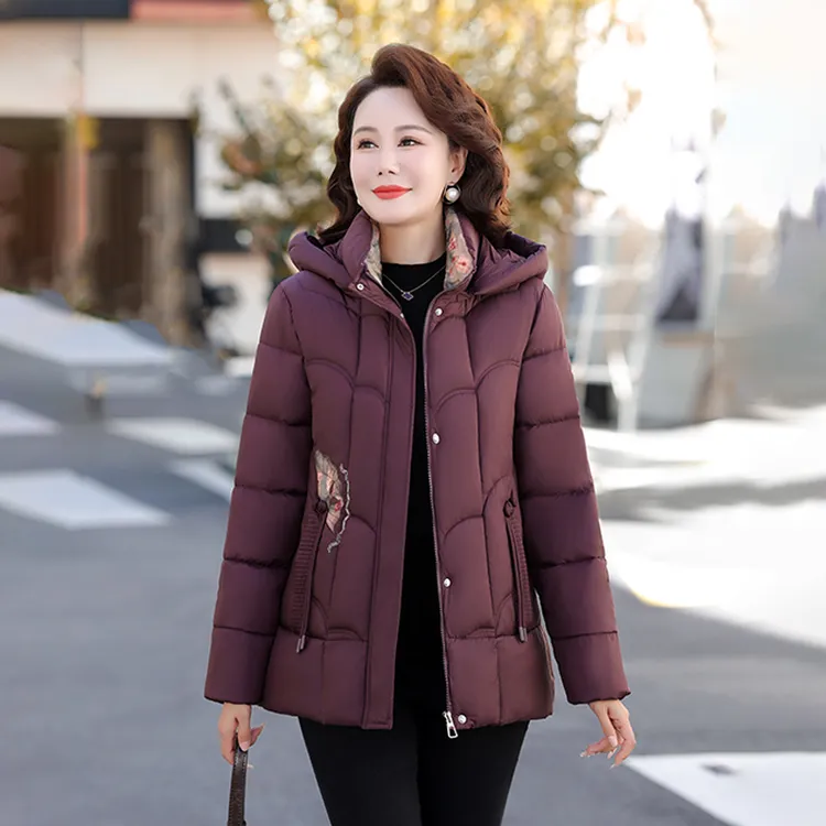 舒澜纳妈妈女装2025新款冬季中年女士时尚保暖棉衣外套