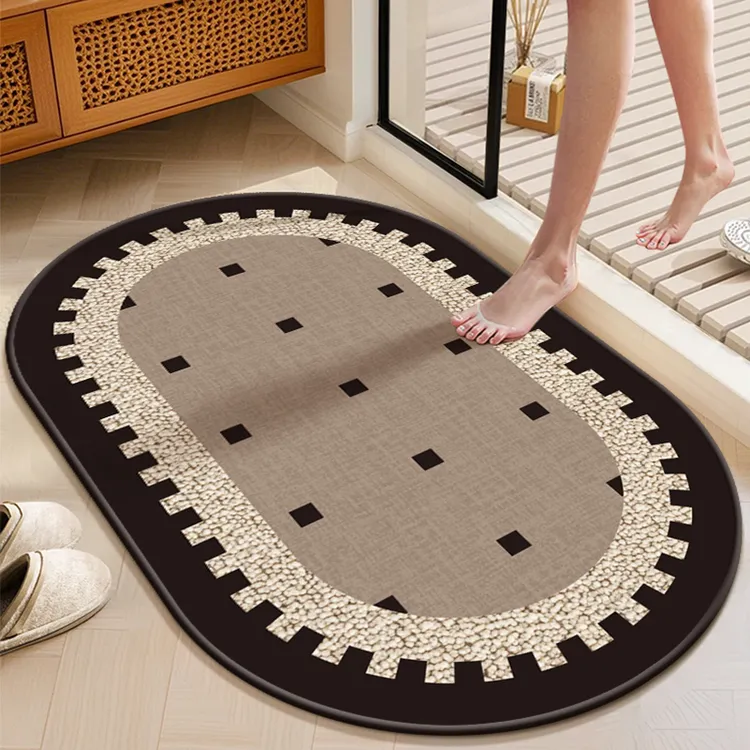 中古风卫生间吸水地垫浴室防滑脚垫子厕所洗手间门口防水地毯家用