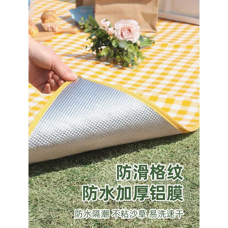 野餐垫户外徒步休闲公园坐垫加厚便携带野外野炊垫露营帐篷防潮垫