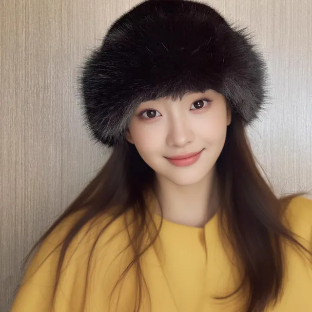 东北防风防寒长毛绒地主帽秋冬新款暖帽女式露脸小脸盆帽时尚蒙古