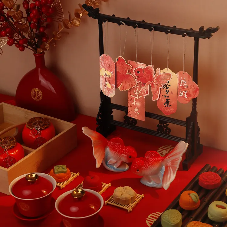 订婚摆台布置结婚笔架婚礼中式糕点甜品台摆件婚宴仪式感装饰用品