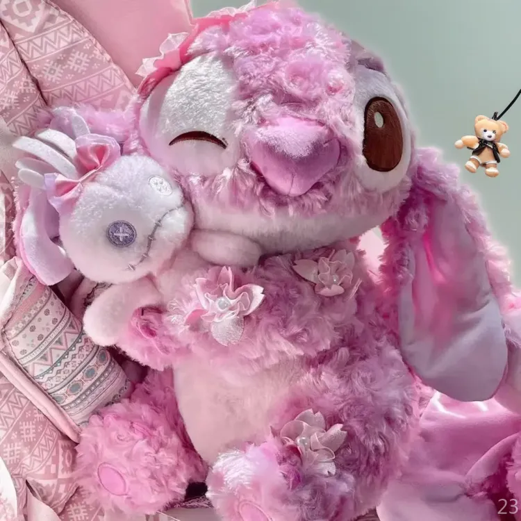 东迪情人节粉樱花史迪仔星际宝贝毛绒玩具公仔生日礼物送女生玩偶