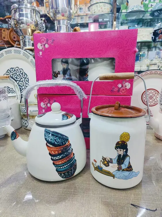 【简爱好物】网红民族风烧水壶+油桶奶桶两件套