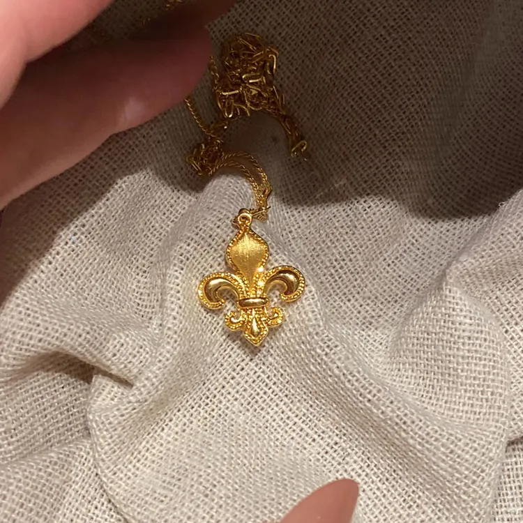 柯柒 钛钢项链 金色拉丝鸢尾花项链女轻奢小众百搭高级时尚锁骨链