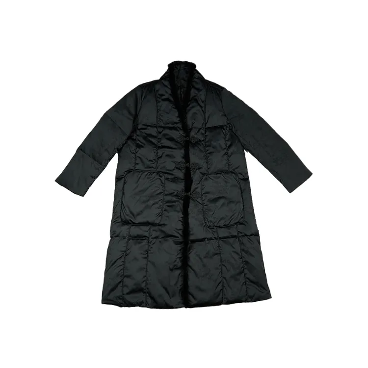 【U.M】水貂毛V领宽松鹅绒羽绒服保暖新国标90白鹅绒