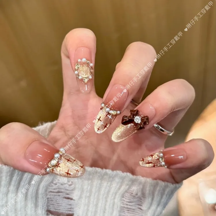 【可可小香】秋日款设计穿戴甲温柔纯手工气质纯欲ins风