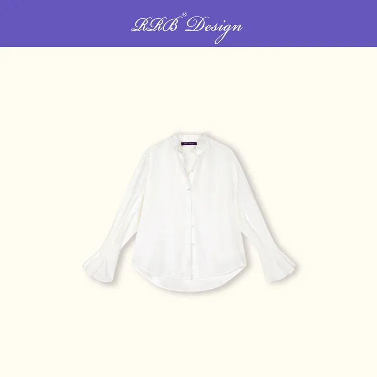 RRB Design 「欧若风」亚麻莱赛尔宽松显瘦纯色长袖衬衫百搭薄外套