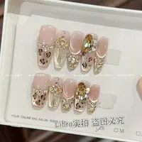 【迷醉鎏光】纯手工穿戴甲气质款光疗美甲可拆卸贴片10片装