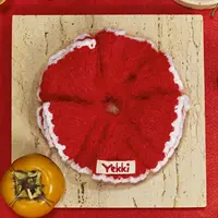 Yekki Angel PS26 红白针织手勾丸子头发圈发饰