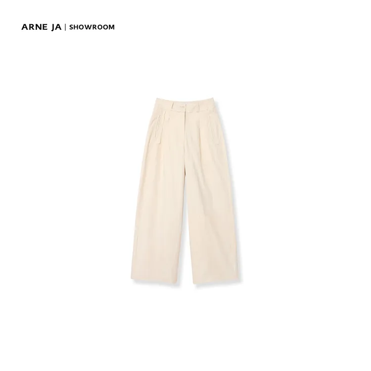 ARNE JA｜“返璞美学”斜纹织法自然肌理毛边剪裁休闲裤A654