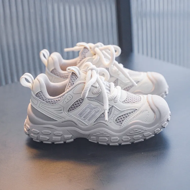 畅迈温州童鞋男童包头防踢运动鞋7-16岁透气白色运动时尚大男孩鞋