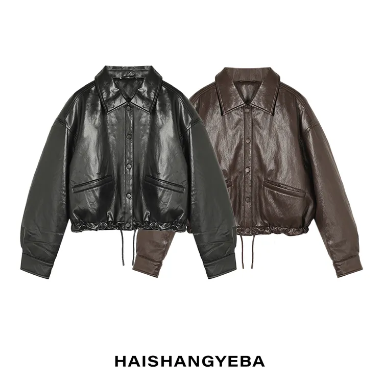 【海上叶爸】新款2025秋冬百搭90白鹅绒翻领宽松下摆松紧羽绒服