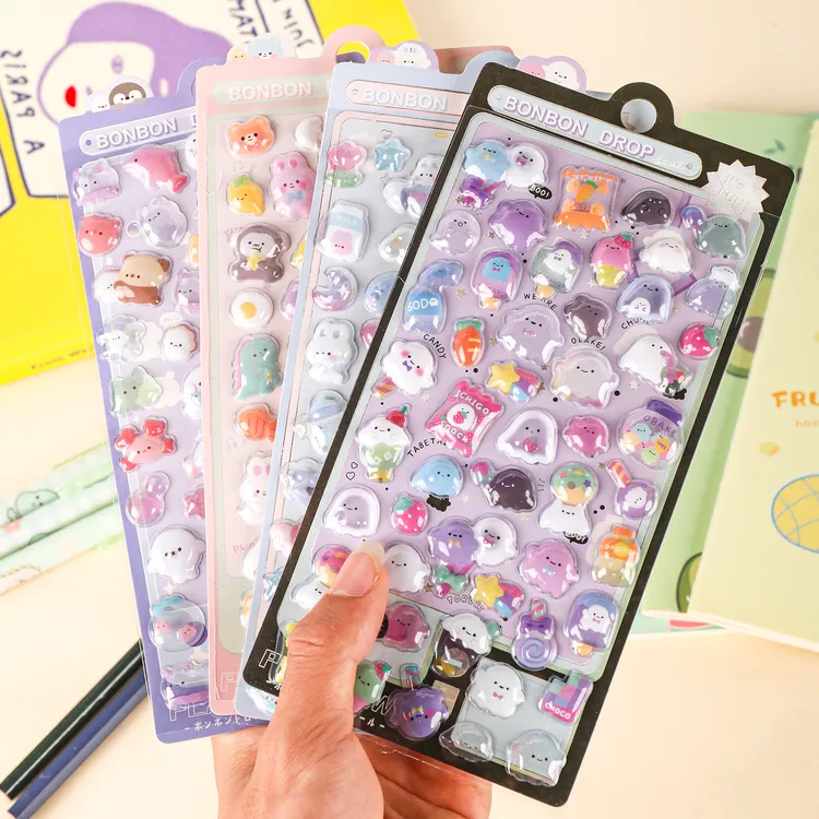 【新人福利价】日系卡通立体浮雕亚克力空心钻石贴纸儿童女孩装饰