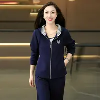 恩狐时尚春秋新款薄款休闲运动套装中老年妈妈装两件套