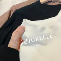 双面德绒小立领~正肩磨毛保暖打底衫2025秋冬宽松长袖内搭女上衣 