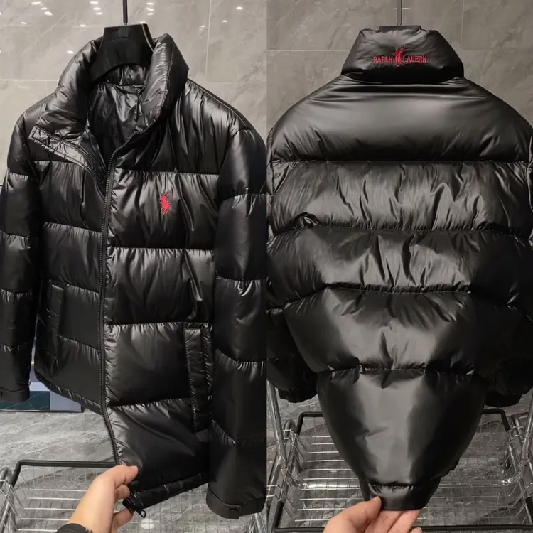 冬季新款男士轻奢时尚休闲百搭刺绣立领连帽羽绒服