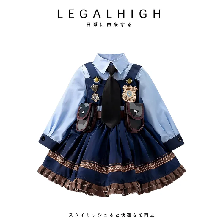 朱迪公主裙女童兔子警官连衣裙疯狂动物城儿童生日礼服裙冬季加绒