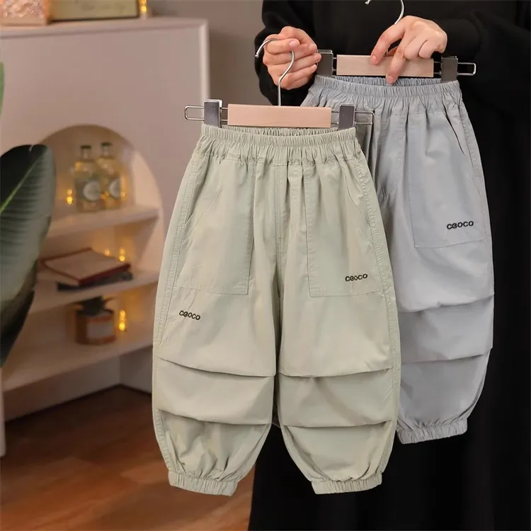 男童夏款裤子2025新款儿童夏季防蚊裤薄款宝宝运动裤男孩休闲长裤