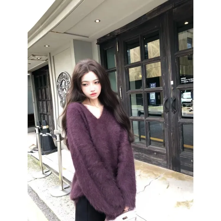 老钱风高级感慵懒休闲软糯百搭针织毛衣秋冬气质显瘦直筒短裤套装