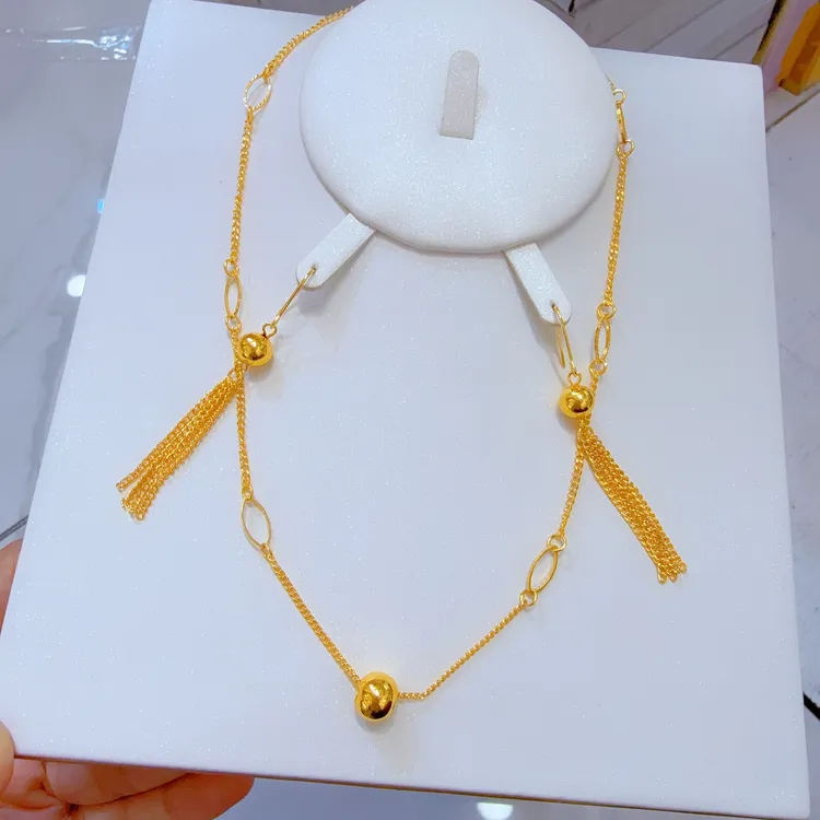 铜合金亚克力项链 b新款时尚淑女金子同款两件套首饰气质个性网红
