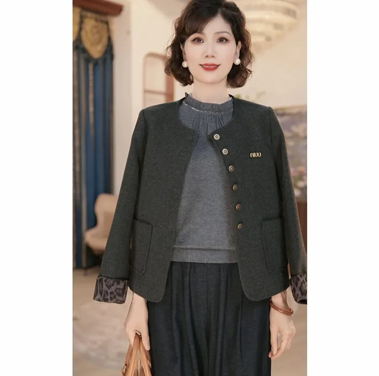 【秋】年轻妈妈秋装短款外套2025新款洋气中老年女装外套夹克上衣服