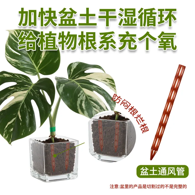 新品盆土通风管土壤透气管透气花盆防闷根透明底部透气干湿循环