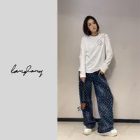 LANGLANG 汀兰 2025秋冬新款时尚休闲印花纯棉圆领长袖T恤H760