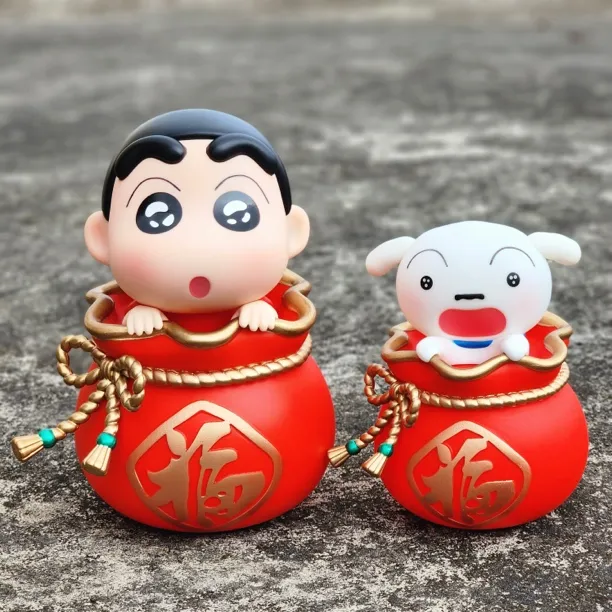 动漫蜡笔小新手办搞笑福袋小新 福袋小白 GK潮玩手办装饰摆件公仔